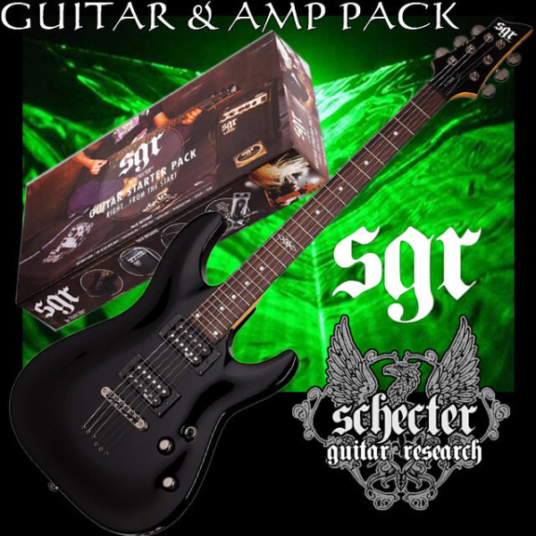 SCHECTER SGR SUNSET GUITAR PACK BLK SCHECTER SGR SUNSET GUITAR PACK BLK