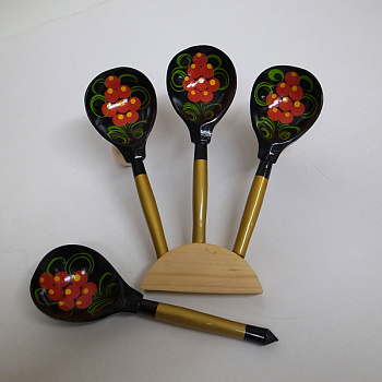 ПКП Нота Ложки веерные (3+1) роспись ПКП Нота Ложки веерные (3+1) роспись